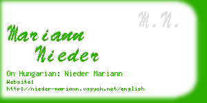 mariann nieder business card